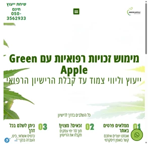 מימוש זכויות לקנאביס רפואי רישיון רפואי - green apple התפוח הירוק