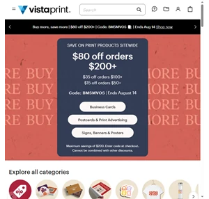 vistaprint official website online printing services