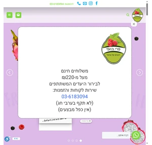 פרי היופי פרי היופי סלסלות פירות מתמחים בייצור ועיצוב של סלסלות ומגשי פירות אקזוטיים בחיתוכים מיוחדים. ידע נרחב ומקצועי לנו בתחום האוכל בכלל ובפירות בפרט.