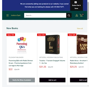 judaica spot - 1 online judaica store - by the seforim nook