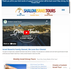 shalom israel tours group tours family vacations in israel