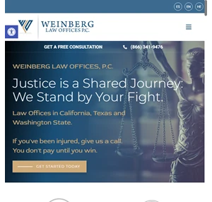 california personal injury lawyers - weinberg law offices