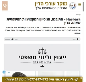 hasbara - התובנה הניסיון והמקצועיות המשפטית שאתה צריך