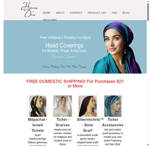 Headcoverings by Devorah - Head Coverings Hair Accessories Modest Clothing for Tzniut Modesty Prayer Hair Loss and Cancer Chemotherapy Patients