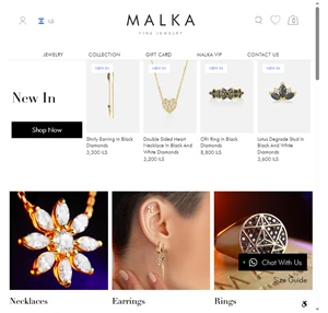 jewelry store in tel aviv - shop diamond gold jewelry online - malka jewelry