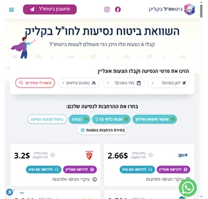 ביטוחו"ל בקליק השוואת ביטוח נסיעות לחו"ל כמה קליקים ואתם שם 