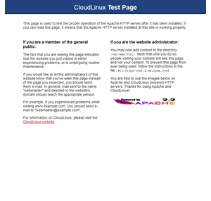 Test Page for the Apache HTTP Server on CloudLinux