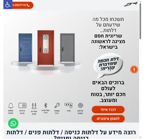 דלתות חכמות מדברות עברית - שריונית חסם - דלת חכמה