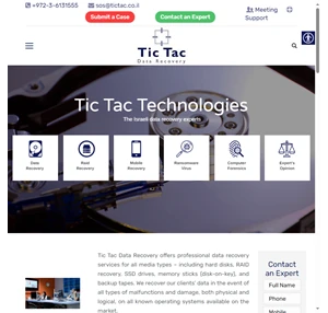 Tic Tac Data Recovery Israel 97 success rate Israeli market leader