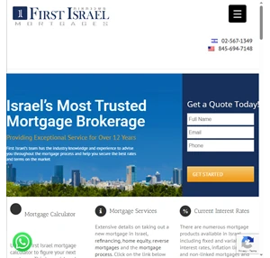 First Israel Mortgage Your Mortgage in Israel