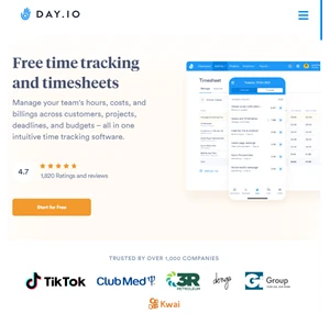 day.io time tracking software project planning and timesheets