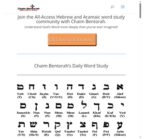 chaim bentorah biblical hebrew studies